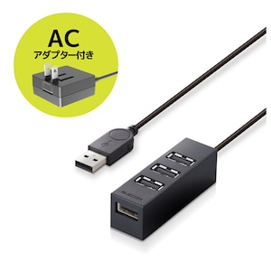 �G���R���b�@�\��`USB2.0�n�u�R���p�N�g AC�A�_�v�^�t �Z���t�p���[ 4�|�[�g�i�u���b�N�j�bU2H-TZ427SBK