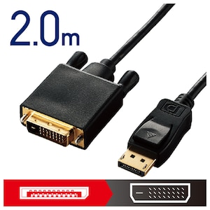 �G���R���bDisplayPort�pDVI�ϊ��P�[�u�� 2.0m�i�u���b�N�j�bCAC-DPDVI20BK