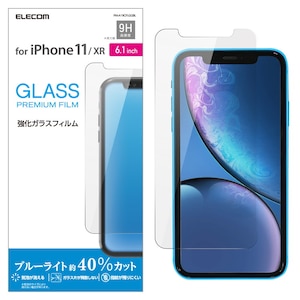 �G���R���biPhone 11/ XR�p �t���ی�K���X�t�B���� ���ʕی�/0.33mm/�u���[���C�g�J�b�g�bPM-A19CFLGGBL