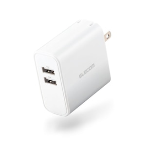�G���R���b24W AC�[�d�� USB�~2�|�[�g�i�z���C�g�j�bMPA-ACU05WH