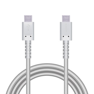 �G���R���bType-C �P�[�u�� USB C to C 1.2m PD 60W ���ϋv �i�C�����f�ށi�z���C�g�j�bMPA-CCS12PNWH