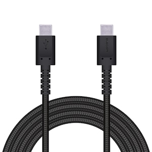 �G���R���bType-C �P�[�u�� USB C to C 2m PD 60W ���ϋv �i�C�����f�ށi�u���b�N�j�bMPA-CCS20PNBK