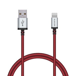 �G���R���b�[�d Lightning�P�[�u�� 0.7m MFi�F�� �f�����ɂ��� ���ϋv �i�C�����f�ށi���b�h�j�bMPA-UALS07RD
