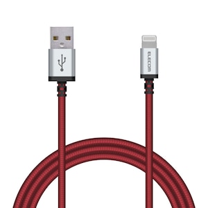 �G���R���b�[�d Lightning�P�[�u�� 1.2m MFi�F�� �f�����ɂ��� ���ϋv �i�C�����f�ށi���b�h�j�bMPA-UALS12RD