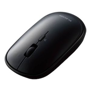 エレコム｜ワイヤレスマウス 無線 Bluetooth 静音 4ボタン 軽量 薄型 左右対称（ブラック）｜M-TM10BBBK