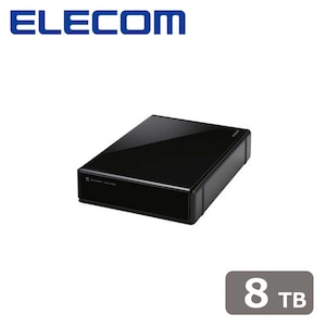 エレコム｜ELECOM｜SeeQVault対応 USB3.2（Gen1）/USB3.1（Gen1）/USB3.0/2.0 外付けハードディスク 8TB｜ELD-QEN2080UBK