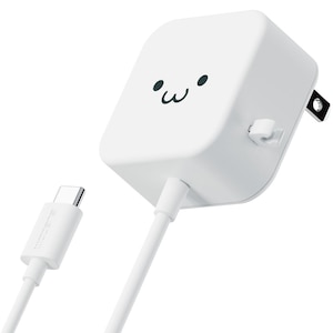 エレコム｜AC充電器 スマホ・タブレット用 2.4A出力 Type-C USB-C ケーブル一体型 1.5m（ホワイトフェイス）｜MPA-ACC20WF
