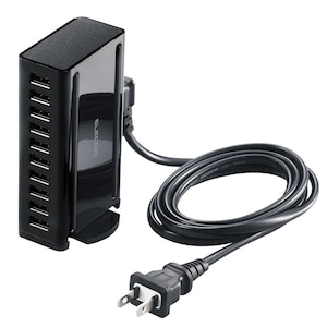 エレコム｜USB充電器 AC充電器対応 USB-A×10ポート 60w（ブラック）｜EC-ACD04BK