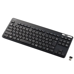 エレコム｜無線キーボード 薄型 メンブレン式 抗菌 コンパクトサイズ（ブラック）｜TK-FDM109TKBK