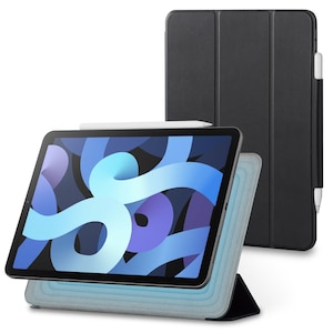 エレコム｜iPad Air 11インチ M2 (2024) / iPad Air 10.9インチ(第5世代・2022/第4世代・2020年)用 ケース レザー カバー 手帳型 ApplePencil収納 スリープ対応 マグネット フラップ 抗菌 軽量（ブラック）｜TBWA20MWVPFBK