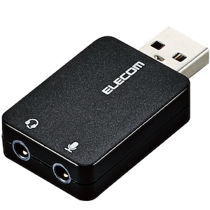 エレコム｜USBオーディオ変換アダプタ（ブラック）｜USB-AADC01BK