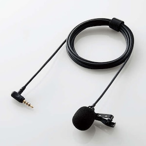 エレコム｜クリップ付きピンマイク（φ3.5mm4極ミニプラグ［ L型 ］）｜HS-MC09BK
