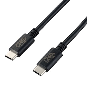 エレコム｜USB Type C ケーブル USB-C to USB-C 2m 充電/データ転送用 USB PD EPR 240W 5A USB2.0 RoHS指令準拠（ブラック）｜U2C-CCPE20NBK