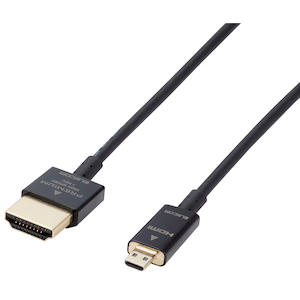 �G���R���bmicro HDMI�P�[�u�� Premium HDMI 1m 4K 60P �����b�L �y TV �v���W�F�N�^�[ ���Ή��z (�^�C�vA�E19�s�� - �}�C�N�� �^�C�vD�E19�s��) �C�[�T�l�b�g�Ή� �X�[�p�[�X���� RoHS�w�ߏ��� HEC ARC�Ή� �u���b�N�bDH-HDP14SSU10BK