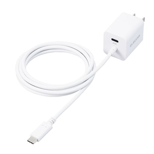 エレコム｜USB Type-C 充電器 PD対応 最大出力20W Type-C×1 Type-Cケーブル一体型 1.5m スイングプラグ 軽量 ACアダプター（ホワイト）｜MPA-ACCP37WH