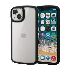 �G���R���biPhone 14 / 13 �p �P�[�X �J�o�[ �n�C�u���b�h �ϏՌ� �Ռ��z�� �y�� ���^ �X�g���b�v�z�[���t �w�ʃ}�b�g�N���A �w��h�~ ������ TOUGH SLIM�i�u���b�N�j�bPM-A22ATSLFCSBK