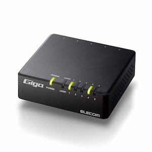 エレコム｜ELECOM｜スイッチングハブ LAN ハブ 5ポート Giga対応 1000/100/10Mbps プラスチック筐体 マグネット付 AC電源 ファンレス 静音 省エネ機能 壁掛け設置対応 ブラック｜EHC-G05PA4-JB