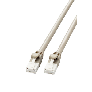 �G���R���bLAN�P�[�u�� CAT6A 1m ���� 10Gbps �X�g���[�g �ܐ܂�h�~ �p�r���Ƃ̐F�����ɕ֗� RoHS�w�ߏ����i���C�g�O���[�j�bLD-GPAT/LG1/RS