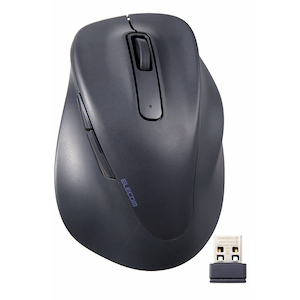 エレコム｜ワイヤレスマウス 2.4GHz 静音 5ボタン 右手専用 Sサイズ（ブラック）｜M-XGS30DBSKBK