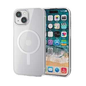 �G���R���biPhone15�i6.1inch/2��j�p �P�[�X �n�C�u���b�h �J�o�[ �Ռ��z�� �J���������Y�ی�݌v MAGKEEP ���͋z�����C�����X�[�d�Ή� �X�g���b�v�z�[���t �d�x5H�i�z���C�g�j�bPM-A23AMAG02WH
