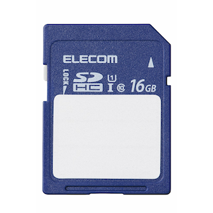 エレコム｜ELECOM｜文字が書ける SDHC メモリカード 16GB Class10 UHS-I U1 80MB/s ラベル/SDカードケース付き｜MF-FS016GU11C