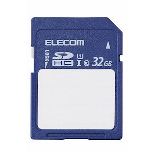 エレコム｜ELECOM｜文字が書ける SDHC メモリカード 32GB Class10 UHS-I U1 80MB/s ラベル/SDカードケース付き｜MF-FS032GU11C