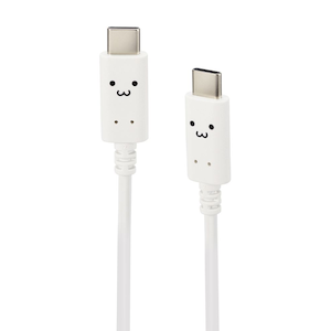 エレコム｜Type-C ケーブル USB C to C 1m PD 60W（しろちゃん(ホワイト×ブラック)）｜MPA-CCF10WF