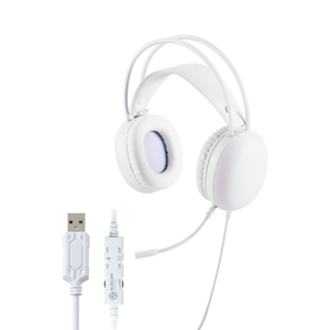 エレコム｜LEDハウジングゲーミングヘッドセット 40mmドライバ(USBモデル)｜HS-G09SUWH