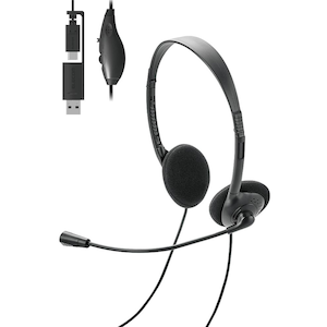 エレコム｜指向性マイク モバイルヘッドセット 小型タイプ USB Type-C/USB-A接続（ブラック）｜HS-HP13SCBK