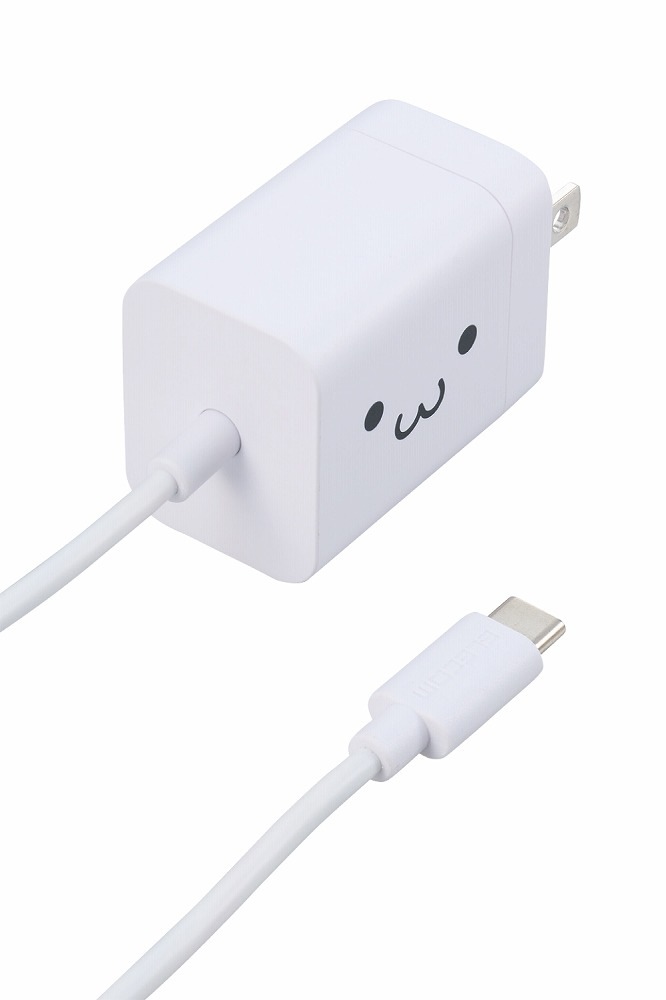 USB PD 20W AC充電器 Type-Cケーブル一体型 1.5m 折りたたみ