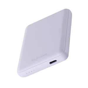 エレコム｜超コンパクトモバイルバッテリー 5000mAh Type-C×1 15W Type-C-Cケーブル付属（パープル）｜DE-C48-5000PU
