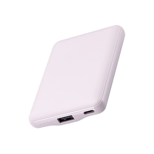 エレコム｜モバイルバッテリー 5000mAh 軽量 小型 薄型 C-Aケーブル付属 充電器 ＆me（ラベンダー）｜DE-C45-5000PU