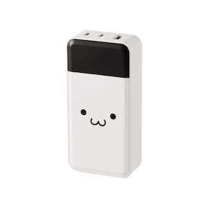 エレコム｜モバイルバッテリー 10000mAh 大容量 PD 30W 入出力( USB Type-C ×2) 出力( USB-A ×1) LED残量表示（しろちゃん(ホワイト×ブラック)）｜DE-C51L-10000WF