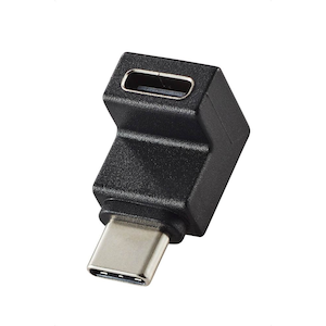 エレコム｜USB-C L字 変換 アダプタ 縦向き ＜ USB Type-C ポート - Type-C プラグ ＞ PD 60W 急速充電 10Gbps高速データ転送 【 MacBook Air Nintendo Switch スマホ タブレット パソコン 等対応 】（ブラック）｜AD-CFCML02BK