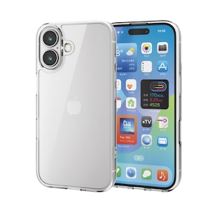 �G���R���biPhone 16�p �n�C�u���b�h�P�[�X �Ռ��z�� �J���������Y�ی�݌v �X�g���b�v�z�[���t �w�ʃK���X �d�x9H�i�N���A�j�bPM-A24AHVCG1CR