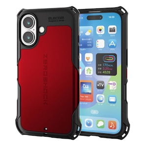 �G���R���biPhone 16�p �n�C�u���b�h�P�[�X �Ռ��z�� �J���������Y�ی�݌v �X�g���b�v�z�[���t �t�B�����t ZEROSHOCK�i���b�h�j�bPM-A24AZERORD
