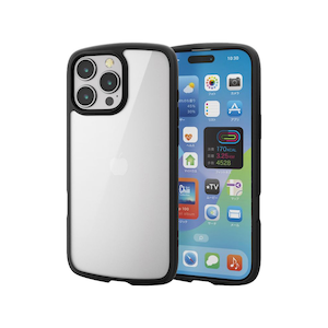 �G���R���biPhone 16 Pro Max�p �n�C�u���b�h�P�[�X �Ռ��z�� �y�� ���^ �J��������ی� �X�g���b�v�z�[���t �d�x5H �X�g���b�v�z�[���V�[�g�t TOUGH SLIM LITE�i�u���b�N�j�bPM-A24DTSLFCBK