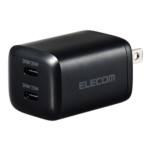 エレコム｜USB Power Delivery 30W AC充電器(USB Type-C×2)(ブラック)｜MPA-ACCP9430BK