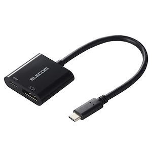 �G���R���bUSB Type-C - DisplayPort �ϊ� �� USB-C �v���O to DP ( �f�B�X�v���C�|�[�g )�~1 USB-C�[�d�|�[�g�~1 �i�u���b�N�j�bAD-CDPPDBK2