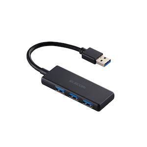 �G���R���bUSB �n�u USB3.2 Gen1 �� USB-A �~3 �� �o�X�p���[ �R���p�N�g ���^ �y USB�|�[�g ���� Windows 11 10 Mac PC MacBook Surface ���Ή� �z �P�[�u����10cm�i�u���b�N�j�bU3H-H030BK