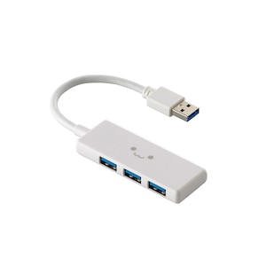 �G���R���bUSB �n�u USB3.2 Gen1 �� USB-A �~3 �� �o�X�p���[ �R���p�N�g ���^ �y USB�|�[�g ���� Windows 11 10 Mac PC MacBook Surface ���Ή� �z �P�[�u����10cm�i���낿���(�z���C�g�~�u���b�N)�j�bU3H-H030WF