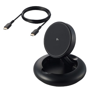 �G���R���b���C�����X�[�d�� Qi �F�� Qi2 �Ή� 15W / 7.5W / 5W �}�O�l�b�g�� ��� �X�^���h 2Way �܂��ݎ� �P�[�u���t�� 1m �u������ �[�d�� �y Qi2�Ή� iPhone AirPods �e��Ή� �z�i�u���b�N�j�bW-MA08BK