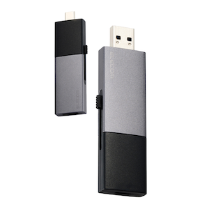 エレコム｜ELECOM｜SSD 外付け 250GB USB3.2Gen2 読込最大1000MB/秒 USBメモリ型 ポータブルSSD スライド式 高速 耐衝撃 USB Type-C / USB-A 両対応 【 PS5 PS4 テレビ録画 iPhone Android スマホ Win Mac PC 等対応 】（ブラック）｜ESD-EWC0250GBK