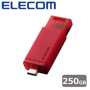 �G���R���bELECOM�bSSD �O�t�� 250GB USB3.2 Gen2 USB Type-C �m�b�N���i���b�h�j�bESD-ESK0250GRD