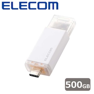 �G���R���bELECOM�bSSD �O�t�� 500GB USB3.2 Gen2 USB Type-C �m�b�N���i�z���C�g�j�bESD-ESK0500GWH