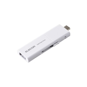 エレコム｜ELECOM｜SSD 外付け 250GB USB3.2Gen1 読込最大420MB/秒 USBメモリ型 ポータブルSSD スライド式 高速 USB Type-C / USB-A 両対応 【 PS5 PS4 テレビ録画 iPhone Android スマホ Windows Mac PC 等対応 】（ホワイト）｜ESD-EWB0250GWHR