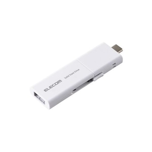 エレコム｜ELECOM｜SSD 外付け 500GB USB3.2Gen1 読込最大420MB/秒 USBメモリ型 ポータブルSSD スライド式 高速 USB Type-C / USB-A 両対応 【 PS5 PS4 テレビ録画 iPhone Android スマホ Windows Mac PC 等対応 】（ホワイト）｜ESD-EWB0500GWHR