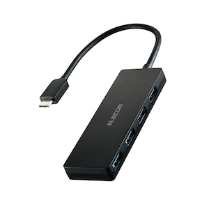 �G���R���bUSB Type-C �n�u USB3.2 Gen1 USB-A �~4 �o�X�p���[ �R���p�N�g ���^�yUSB-C �|�[�g���� MacBook mac Surface Windows iPhone iPad ���Ή��z�P�[�u����15cm�i�u���b�N�j�bU3HC-H040BK