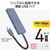 �G���R���bUSB Type-C �n�u USB3.2 Gen1 USB-A �~4 �o�X�p���[ �R���p�N�g ���^�yUSB-C �|�[�g���� MacBook mac Surface Windows iPhone iPad ���Ή��z�P�[�u����15cm�i�l�C�r�[�j�bU3HC-H040NV