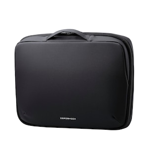 エレコム｜パソコンケース 14インチ ハンドル付 PCバッグ 衝撃吸収【～14インチ MacBook Chromebook Lenovo など 内寸サイズまでの ノートパソコン 収納可】ダブルファスナー ZEROSHOCK（ブラック）｜ZSB-IBPRL14BK